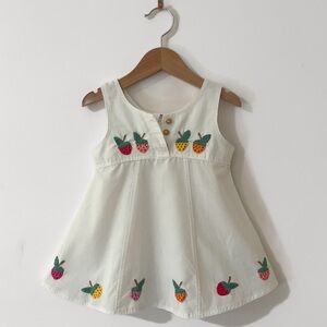 HAND EMBROIDERED EUC 100% Cotton Light Weight Strawberry Dress
